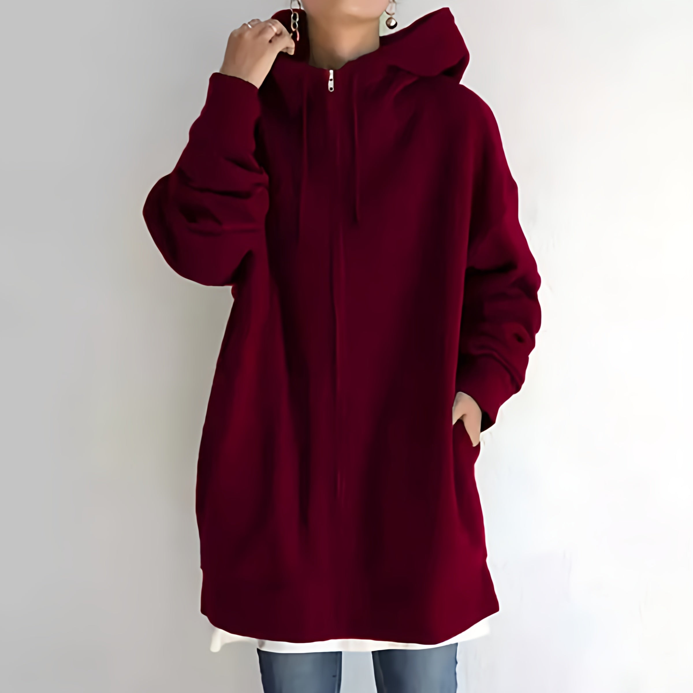 Felpa oversize da donna con cappuccio | Maniche lunghe, cappuccio