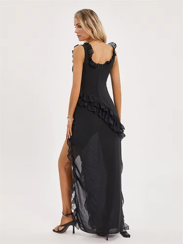Dames Luxe Chiffon Avondjurk | Maxi
