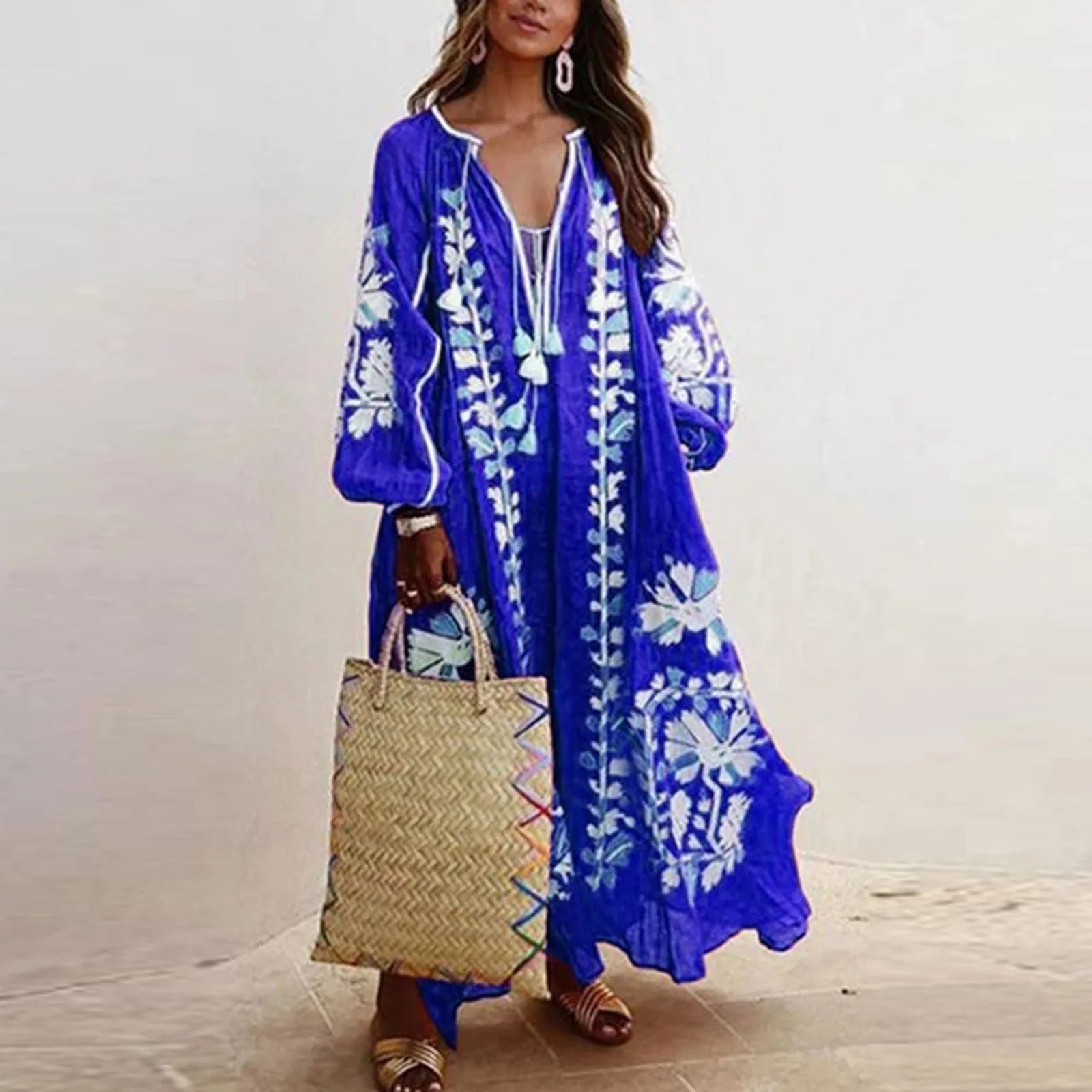 Abito da spiaggia leggero da donna con stampa floreale | Maxi