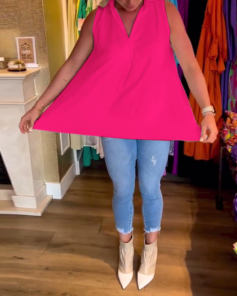 Camicetta estiva elegante da donna | top senza maniche lungo