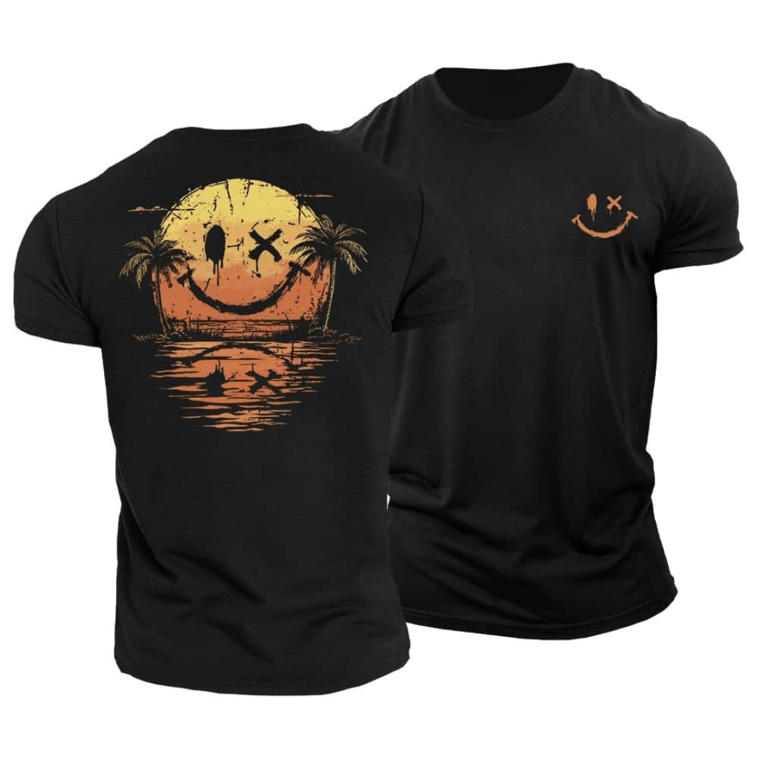 Heren Bedrukte Zomer T-Shirt | Kort, Sportief