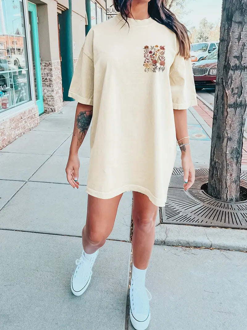 Dames Zomer T-shirt | Lang, Bedrukt