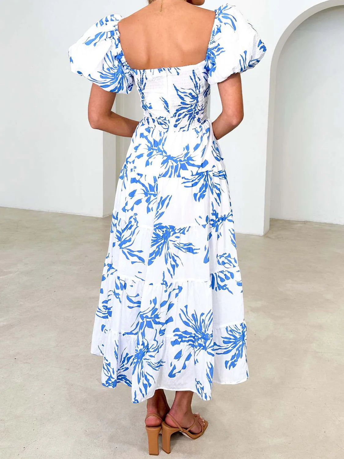 Dames Elegante Puffmouw Zomerjurk | Maxi