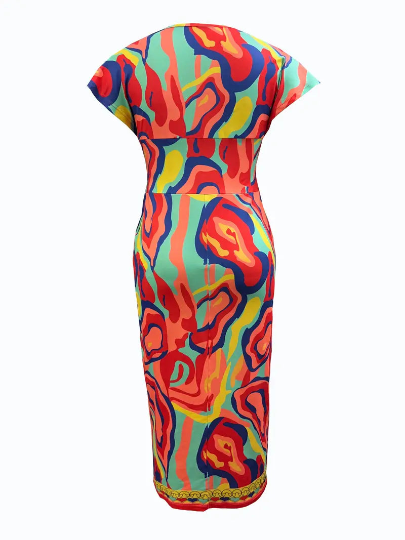 Dames Denim patchwork zomerjurk | Midi