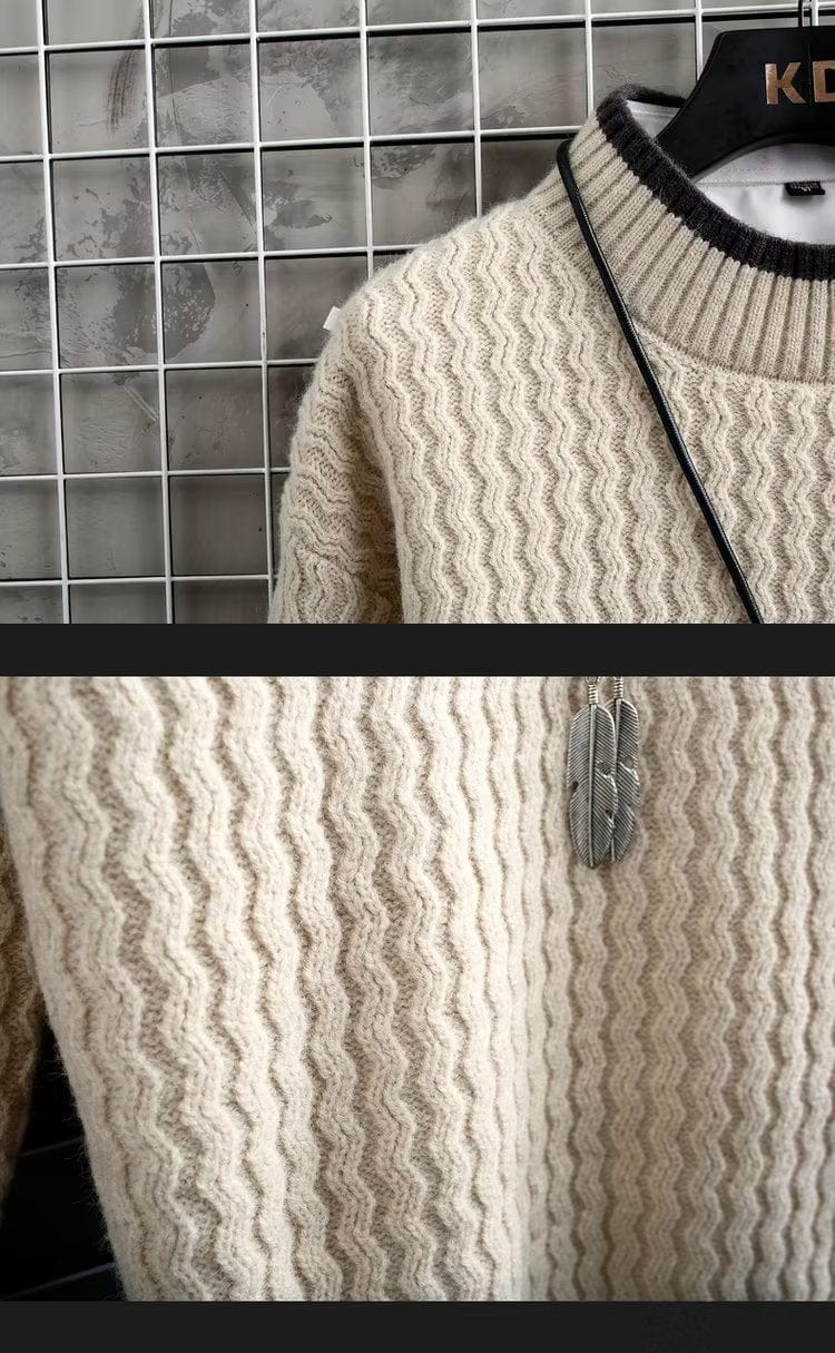 Heren Geblokte Pullover | Warme Rollkraagstijl