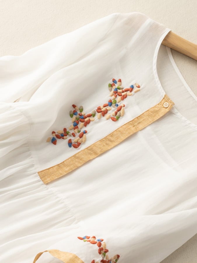 Abito Estivo Vintage in Lino per Donne | Midi