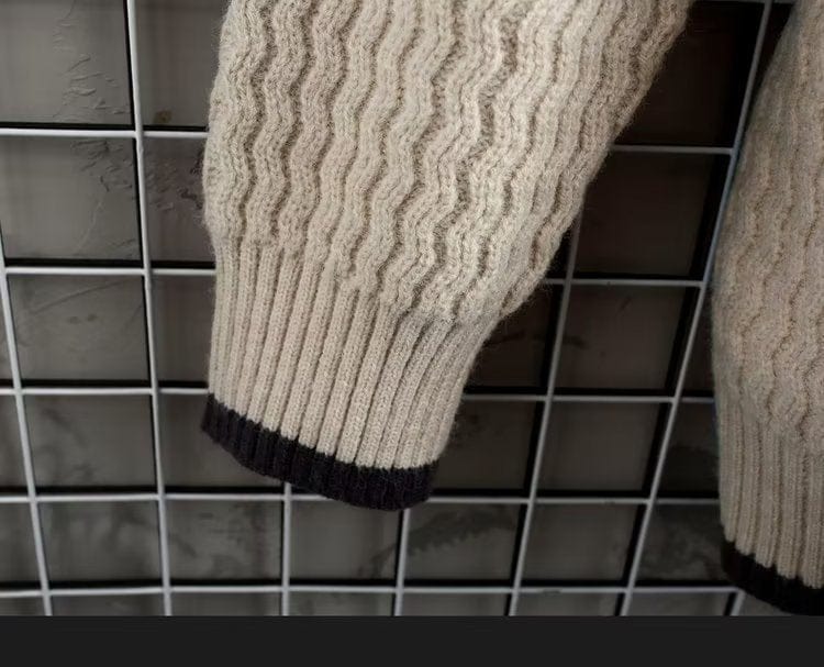 Heren Geblokte Pullover | Warme Rollkraagstijl