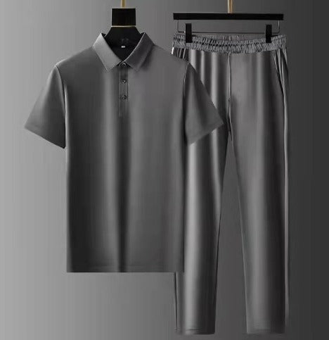 Heren Zomer Tweedelig Set | Poloshirt, Lange Broek