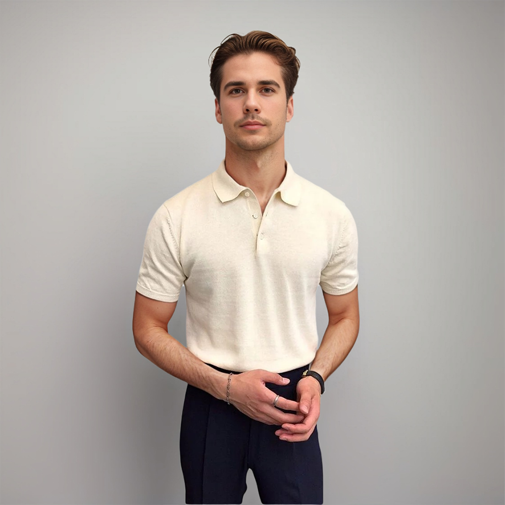 Heren Flanellen Polo | Korte Mouwen