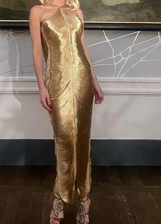 Dames Elegante avondjurk met plissé | Midi