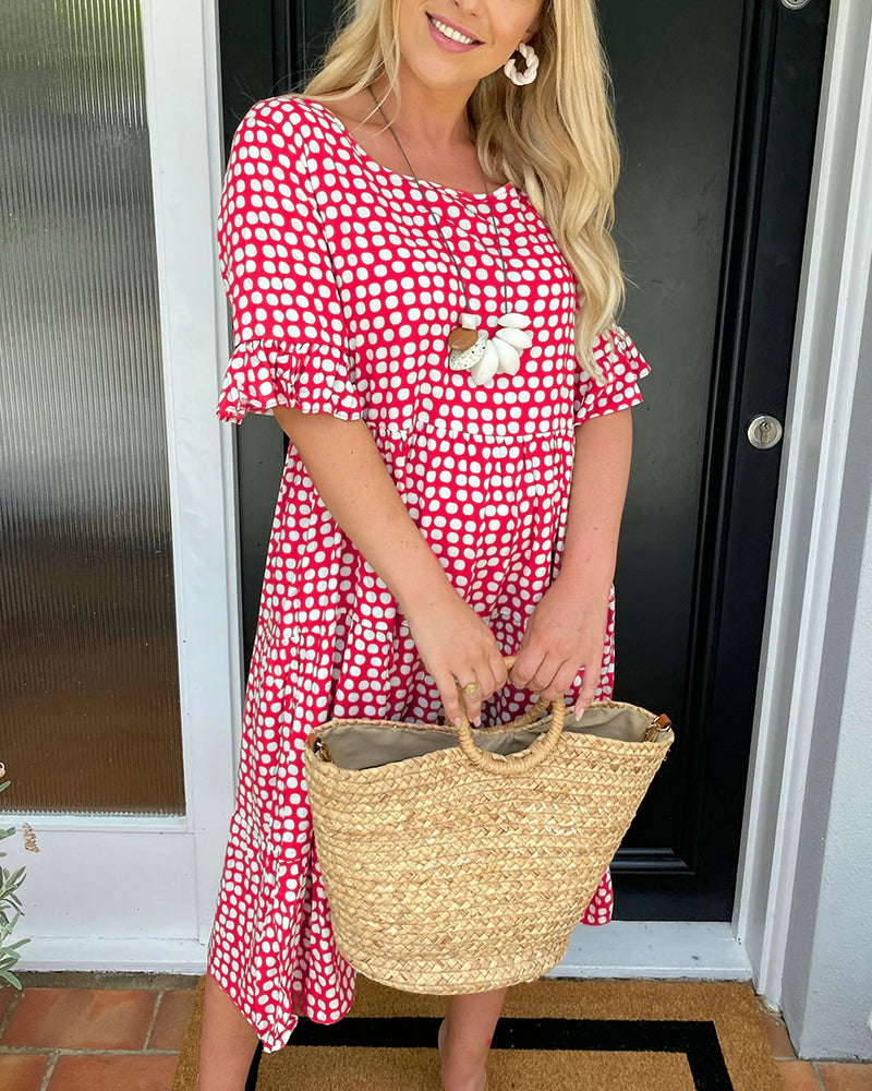Mila | Abito Estivo Midi a Pois Leggero per Donna