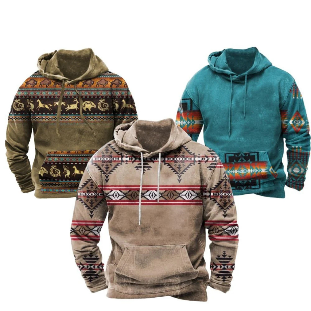 Heren Bedrukte Sweatshirts | Warme Kapstijl