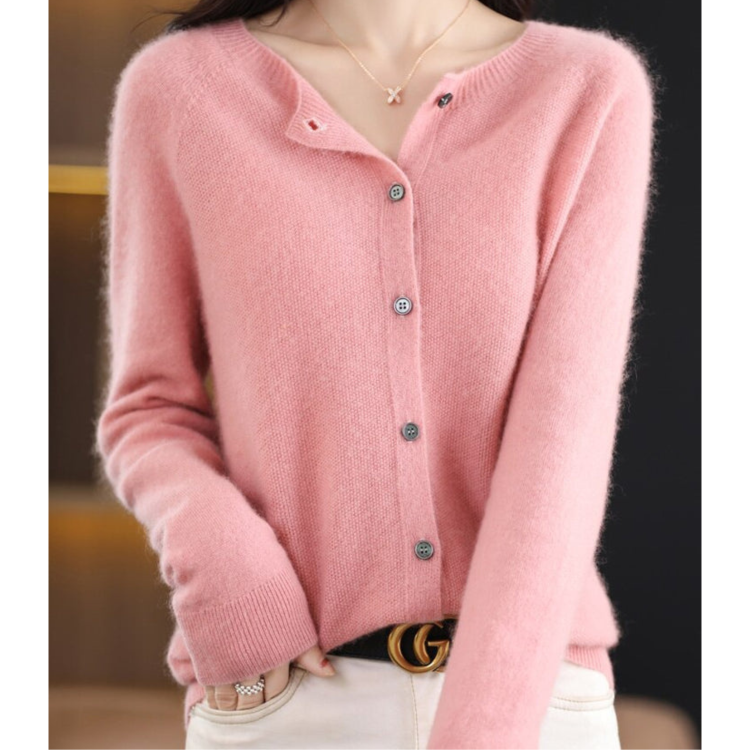 Dames Herfst Cardigan | Lang, Met Knopen