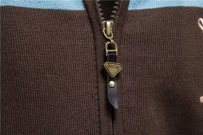 Heren Fijngebreide Herfst Pullover | Ritssluiting, Opstaande Kraag