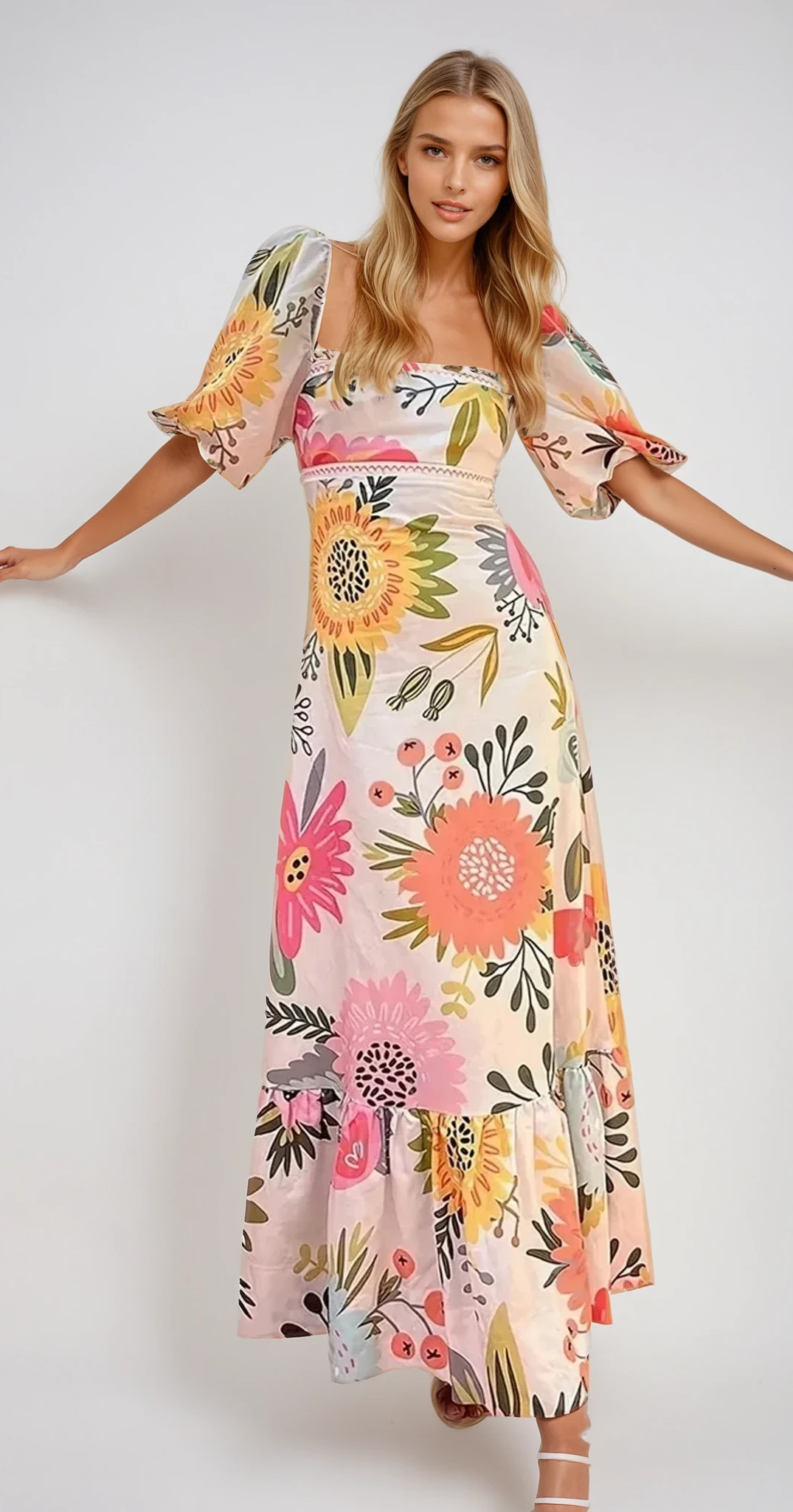 Isabella | Abito estivo vintage da donna | Maxi