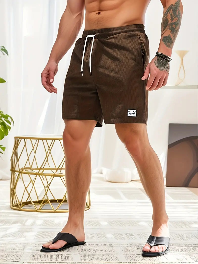 Heren Zomer Korte Broek | Ribstof, Trekkoord