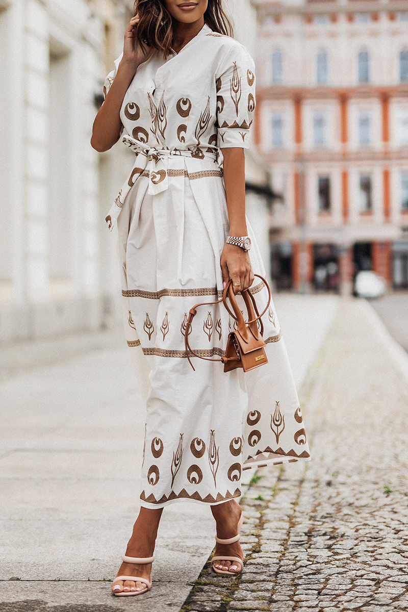 Dames Artistieke elegante zomerjurk | Midi