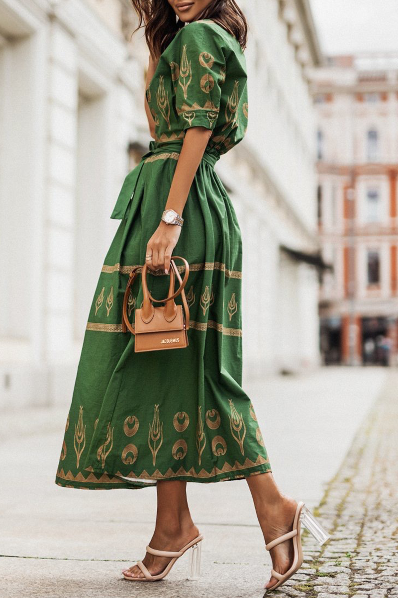 Dames Artistieke elegante zomerjurk | Midi