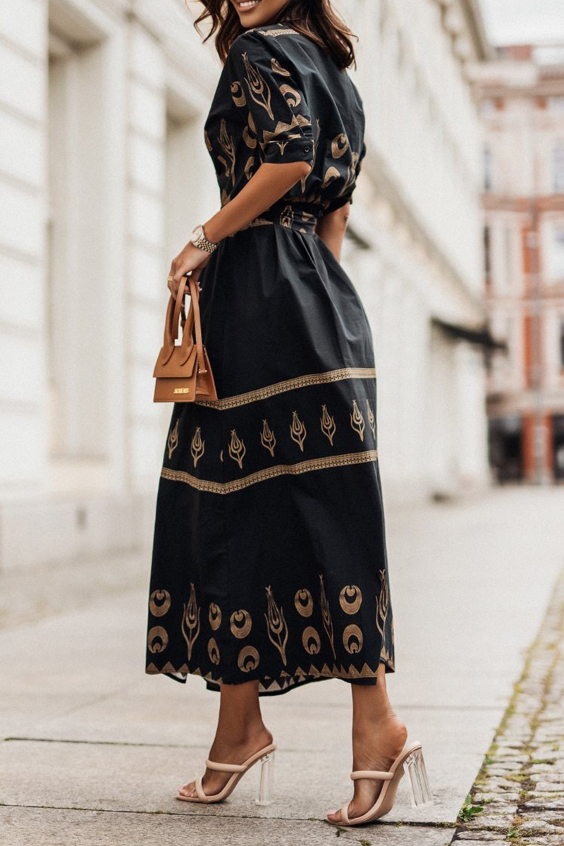Dames Artistieke elegante zomerjurk | Midi