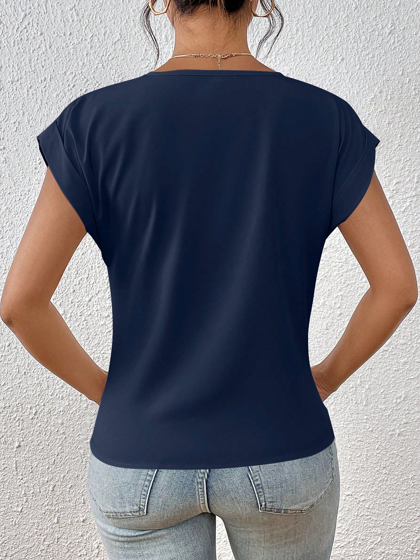 Dames Zomerse Elegante Top | V-hals, Gedraaid Voorpand