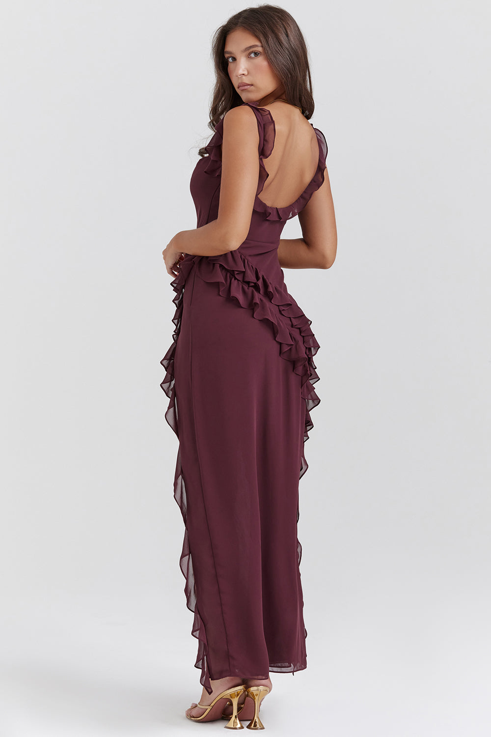 Dames Luxe Chiffon Avondjurk | Maxi
