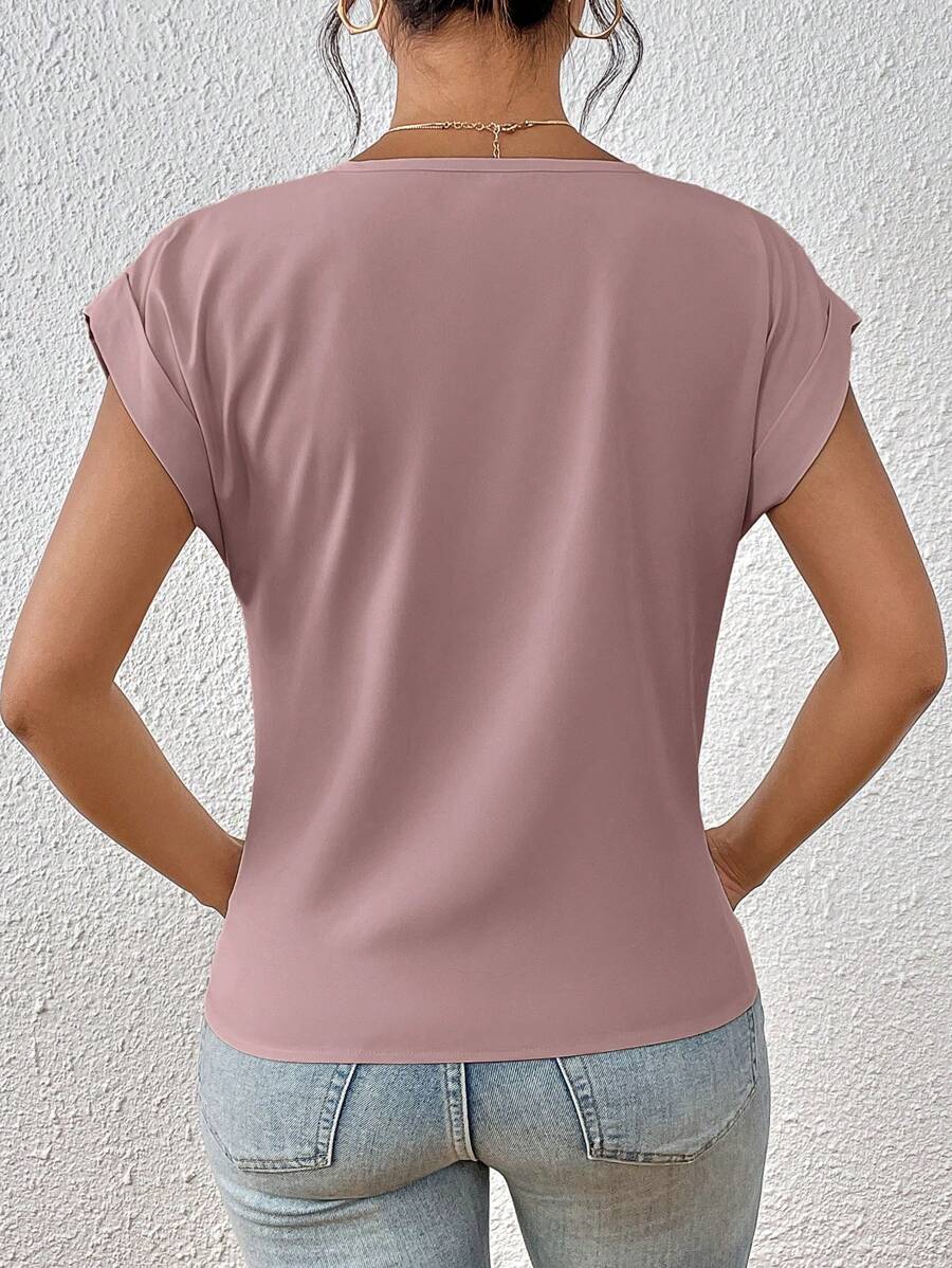 Dames Zomerse Elegante Top | V-hals, Gedraaid Voorpand