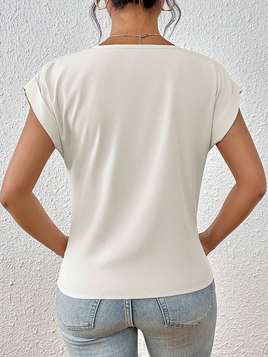 Dames Zomerse Elegante Top | V-hals, Gedraaid Voorpand