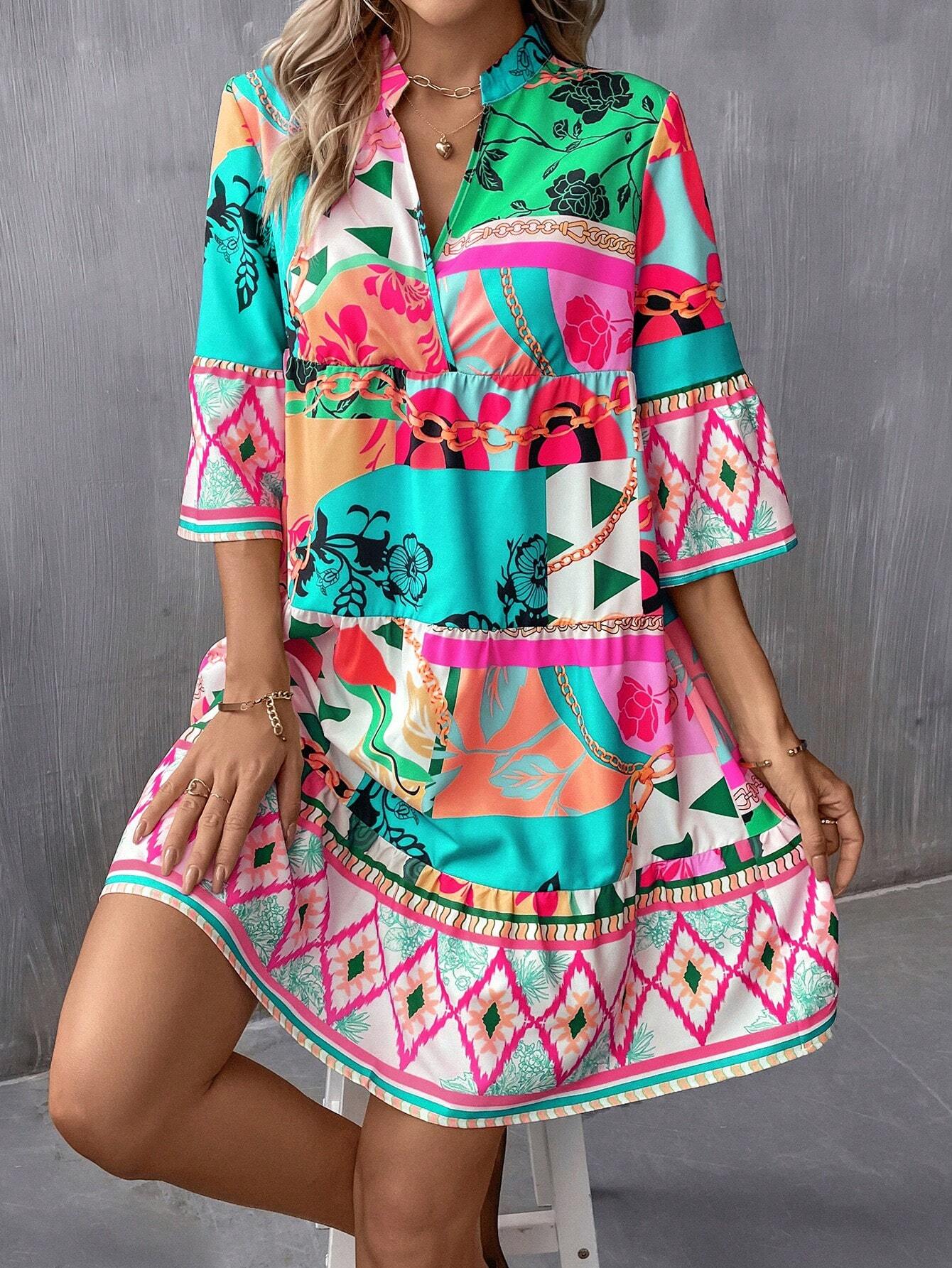 Dames Kleurrijke zomerjurk | Mini
