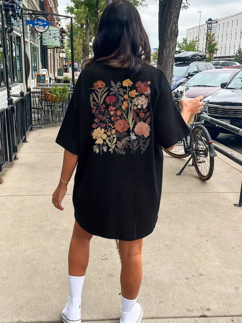 Dames Zomer T-shirt | Lang, Bedrukt