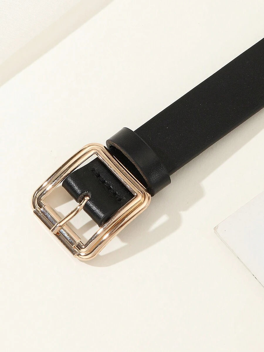 Dames Zwarte Zomer Riem | Breed, Met Gouden Gesp