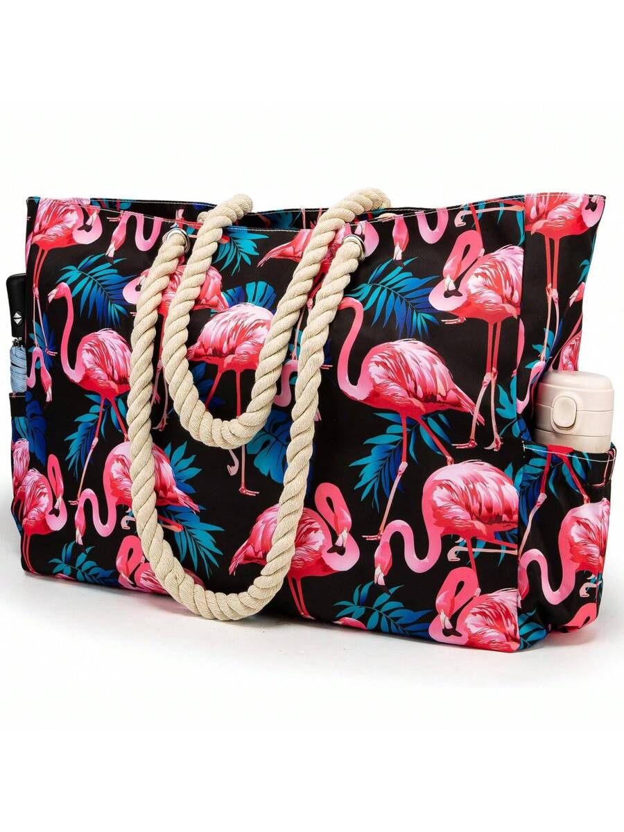 Dames Gestreepte Zomer Strandtas | Groot, Met Canvas