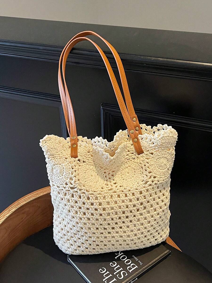 Dames Bohemian Zomer Rieten Tas | Groot, Gehaakt Design