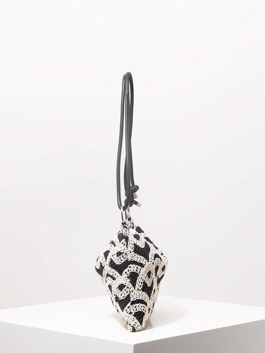 Dames Bohemian Zomer Rieten Tas | Klein, Met Gehaakt Design