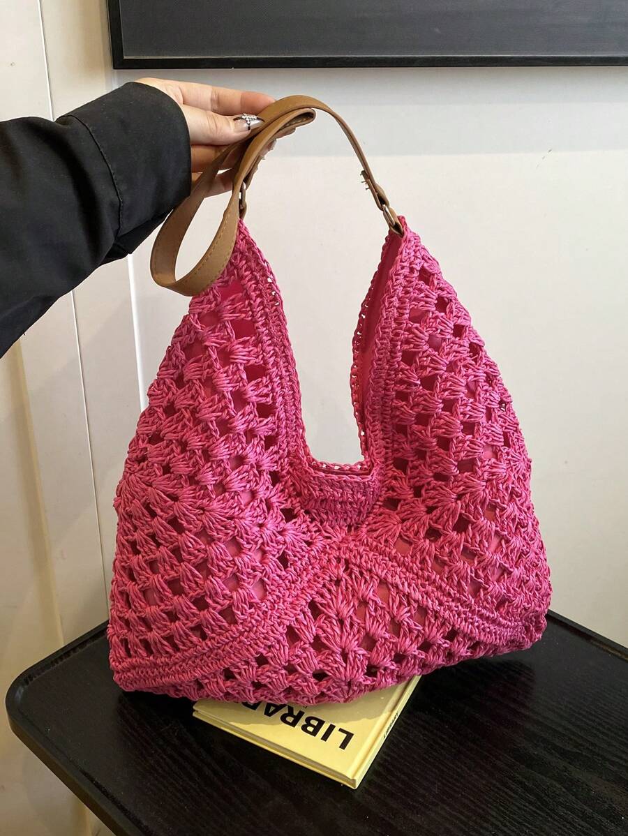 Dames Bohemian Zomer Rieten Tas | Groot, Gehaakt Design