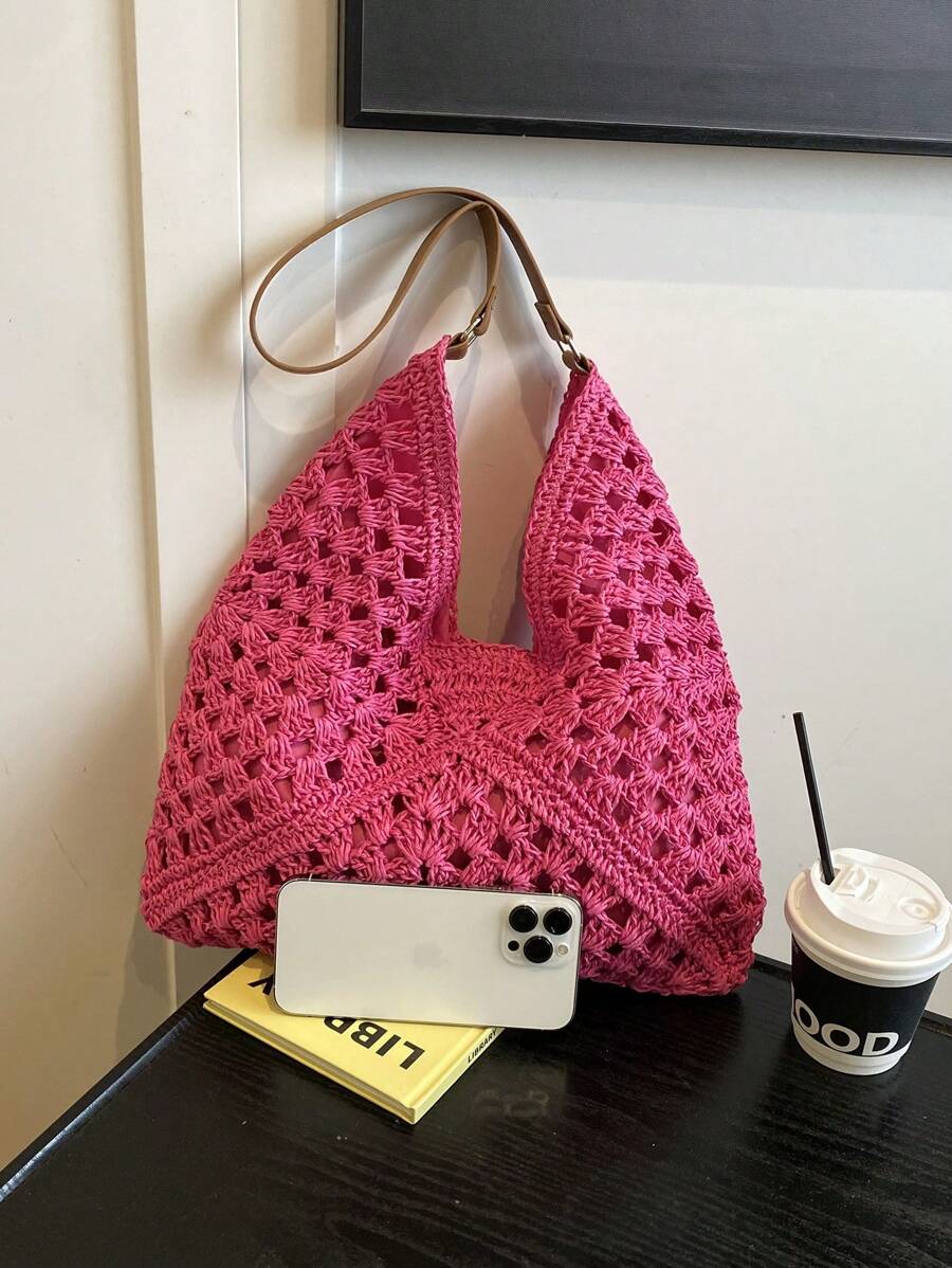 Dames Bohemian Zomer Rieten Tas | Groot, Gehaakt Design