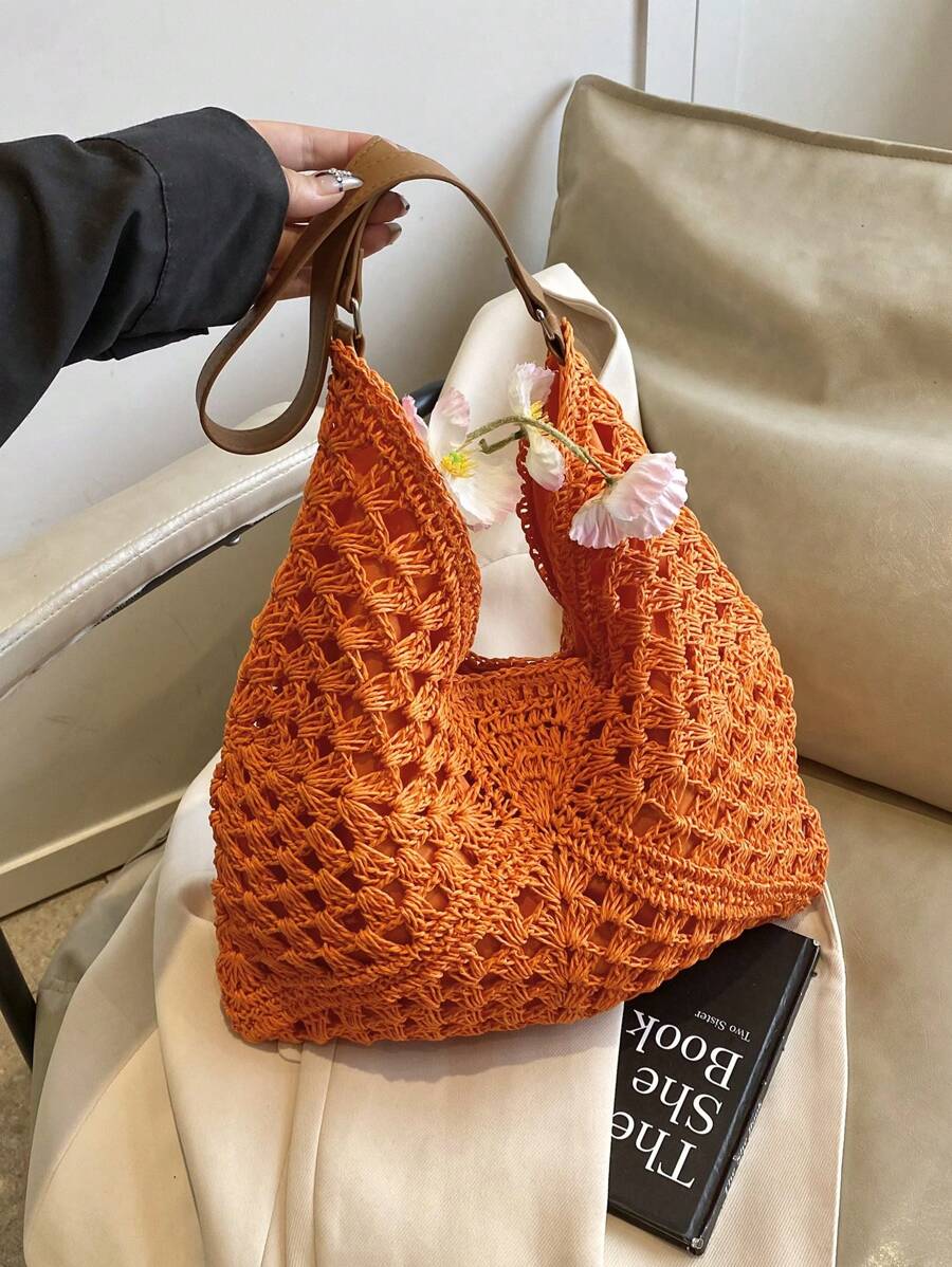 Dames Bohemian Zomer Rieten Tas | Groot, Gehaakt Design