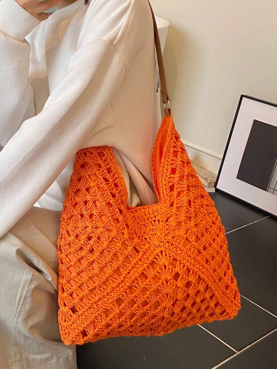 Dames Bohemian Zomer Rieten Tas | Groot, Gehaakt Design
