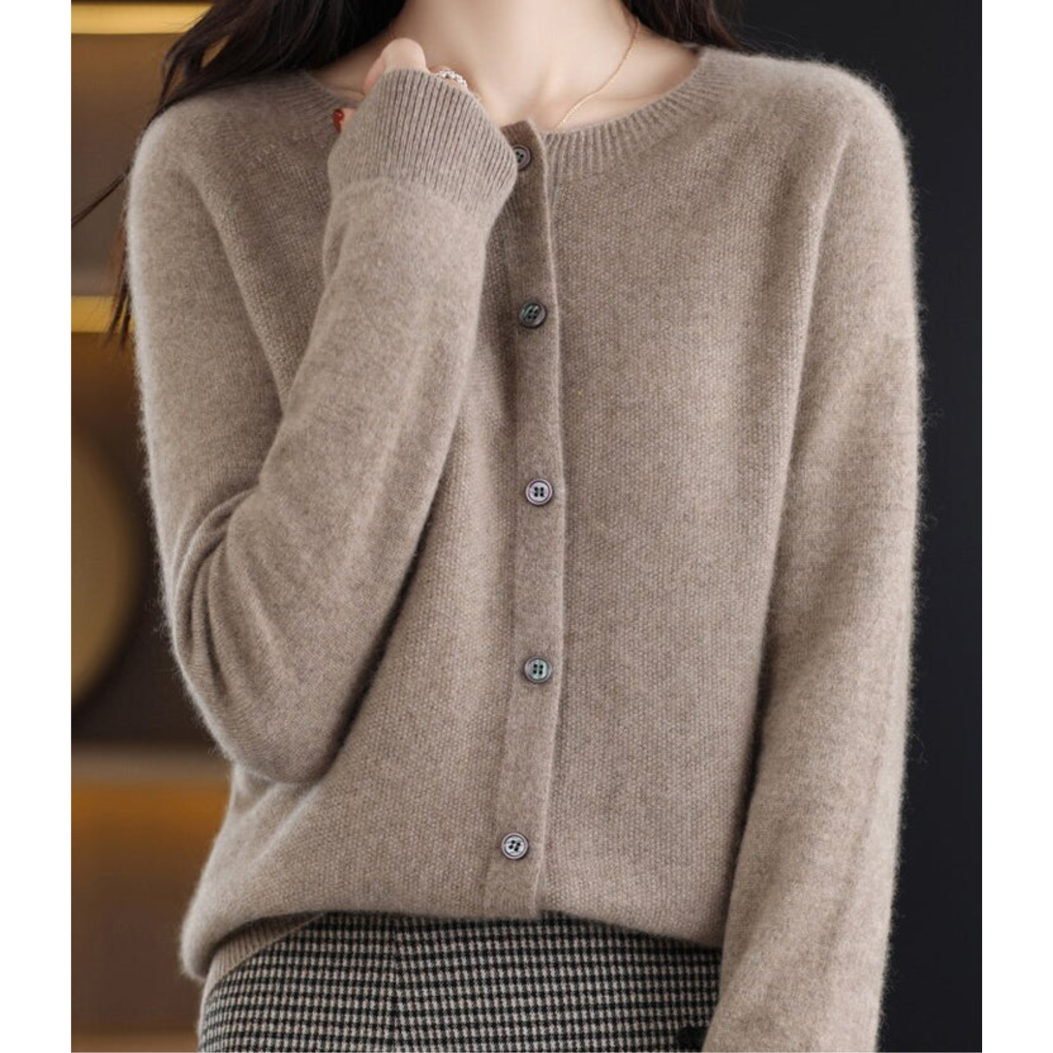 Dames Herfst Cardigan | Lang, Met Knopen