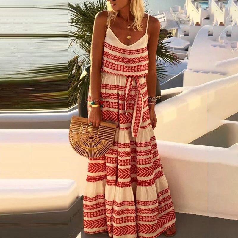 Dames Bohemien zomerjurk met etnisch patroon | Maxi