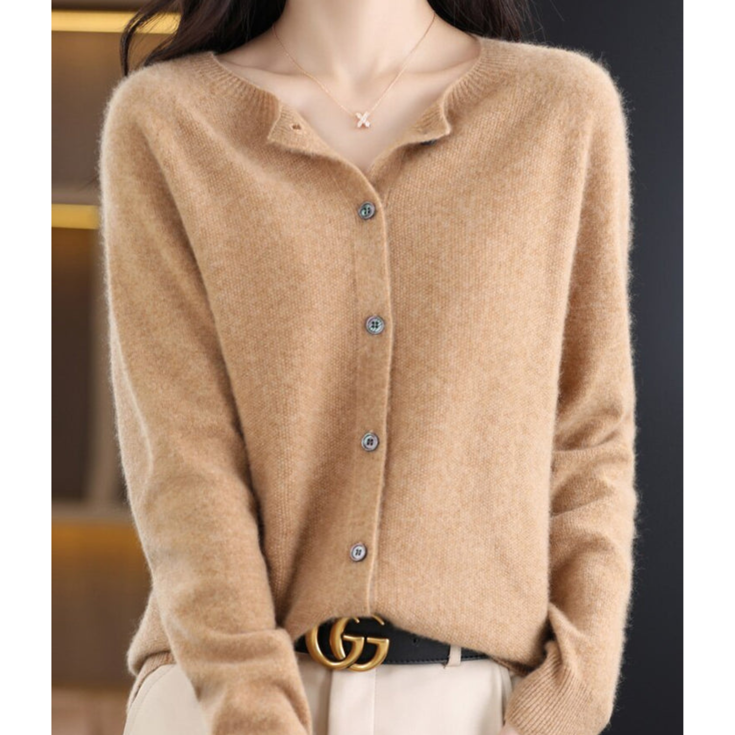 Dames Herfst Cardigan | Lang, Met Knopen