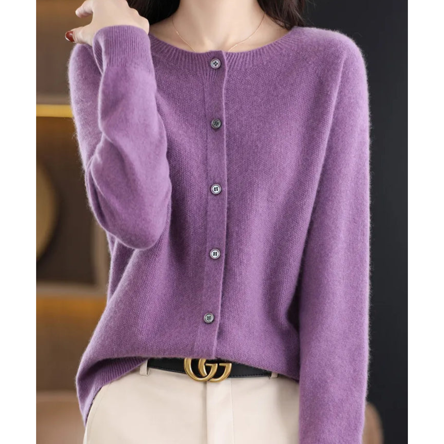 Dames Herfst Cardigan | Lang, Met Knopen