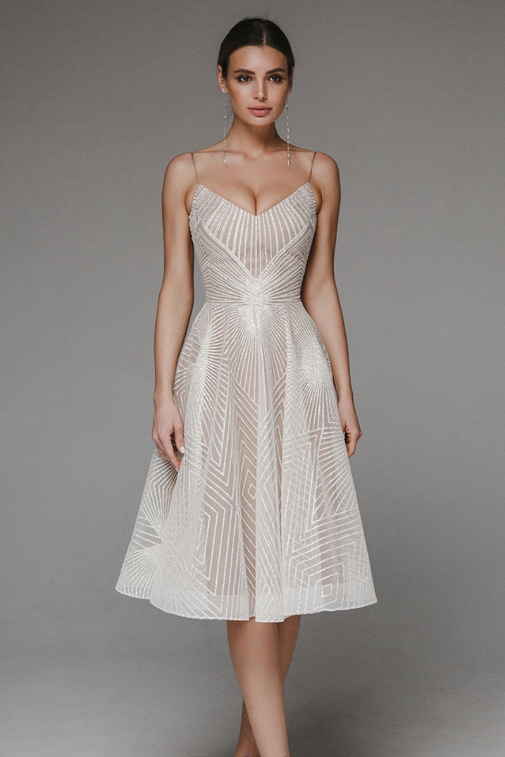 Dames Witte Glitzer Avondjurk | Maxi