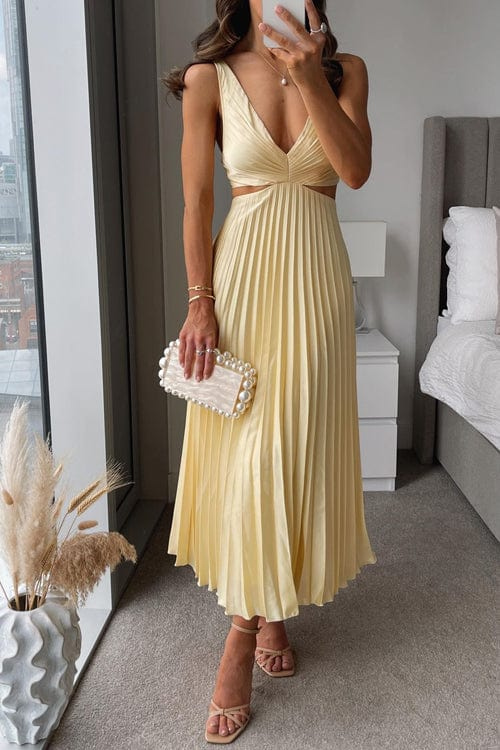 Elena | Dames elegante satijnen bruiloftsgast jurk | Midi