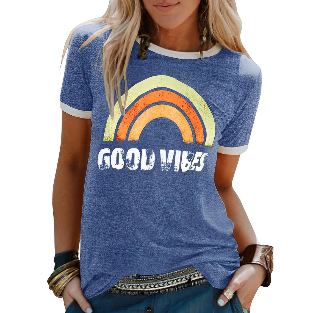 Dames Zomerse T-shirt | Bedrukt, Kortemouw