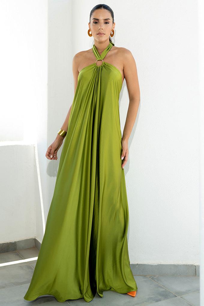 Dames Elegante zomerjurk met halterdetail | Maxi