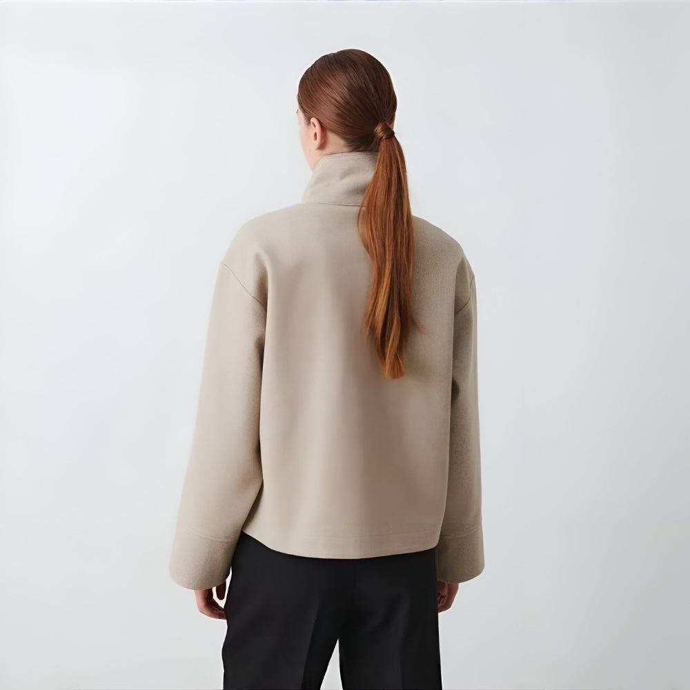 Dames Oversized Korte Blazer – Casual Winter Jasje