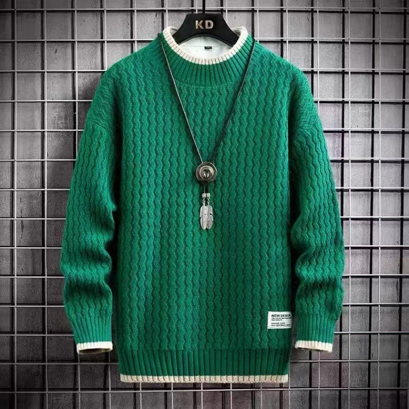 Heren Geblokte Pullover | Warme Rollkraagstijl