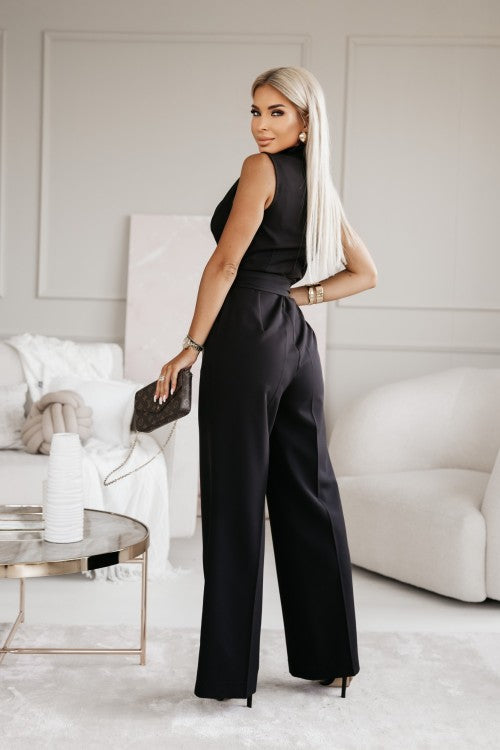 Dames elegante jumpsuit | Zwarte feestelijke stijl