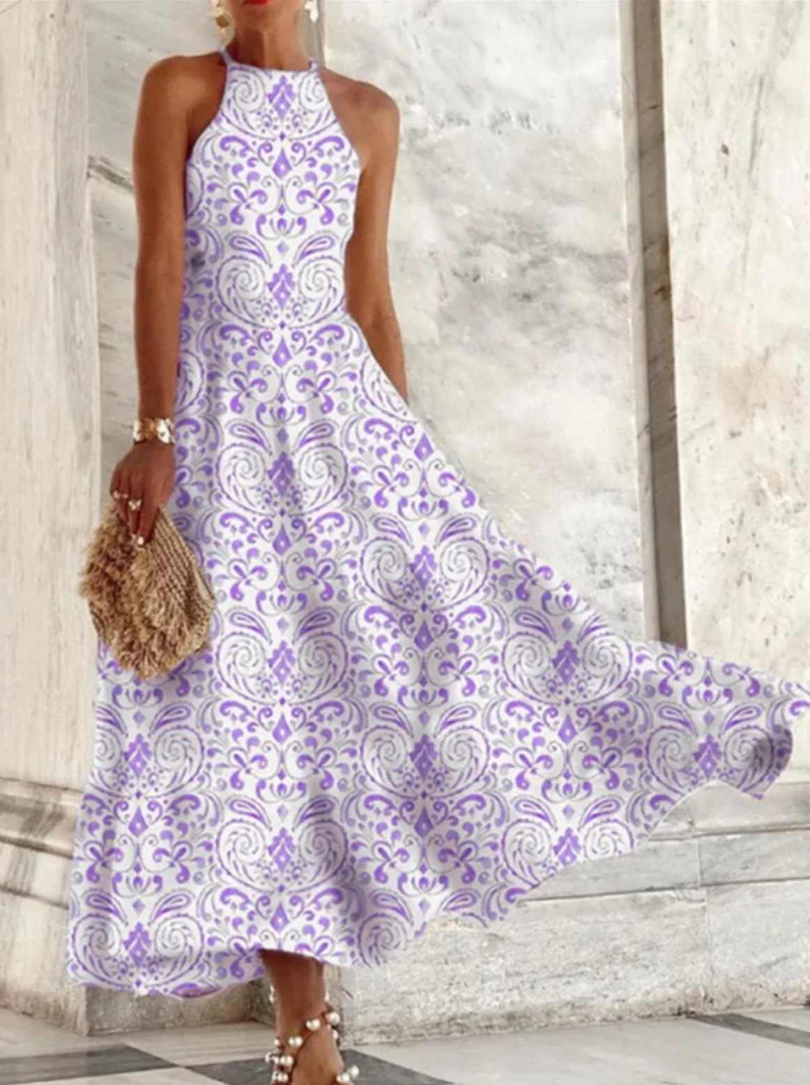 Abito estivo maxi A-line leggero da donna