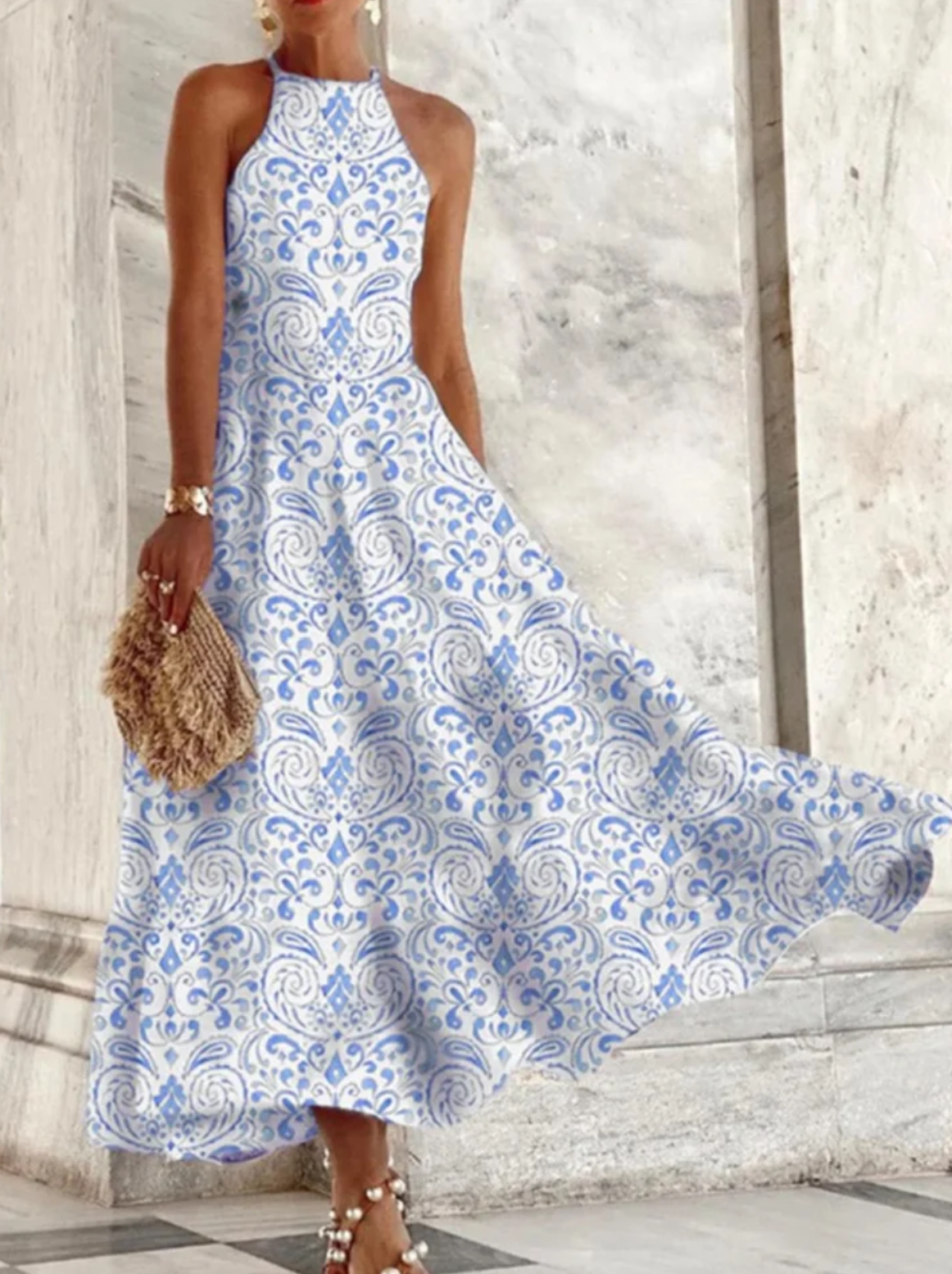 Abito estivo maxi A-line leggero da donna